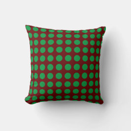 Almofada Travesseiro decorativo Polkadot Verde e Borgonha