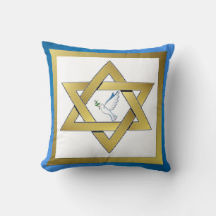 Almofada Travesseiro Decorativo Pombo da Paz Estrela de Dav