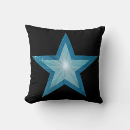 Almofada Travesseiro decorativo preto azul-estrela