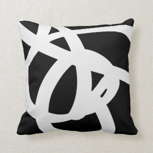 Almofada Travesseiro decorativo preto & branco da arte