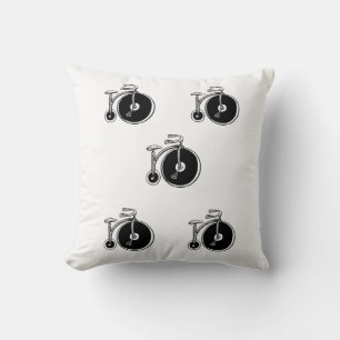 Almofada travesseiro decorativo preto e branco Bicicletas v