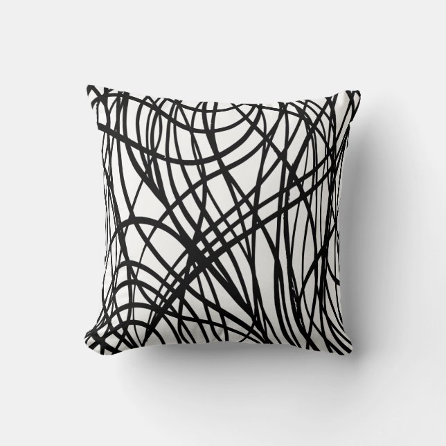 Almofada Travesseiro decorativo preto e branco com ressonân (Frente)