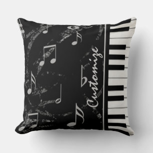 Almofada Travesseiro decorativo preto e branco da música d