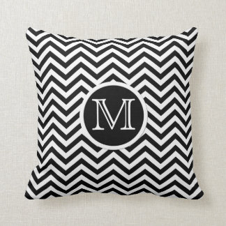 Almofada Travesseiro decorativo preto e branco de Chevron