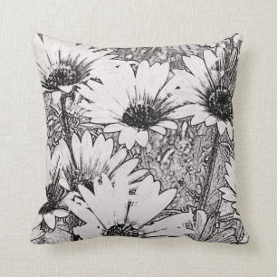 Almofada Travesseiro decorativo preto e branco do design