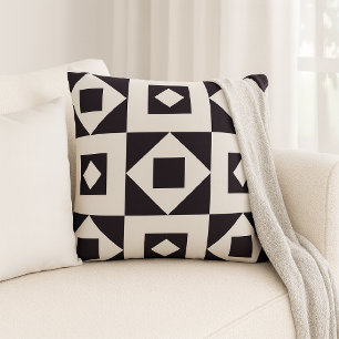 Almofada Travesseiro decorativo preto-e-branco mínimo