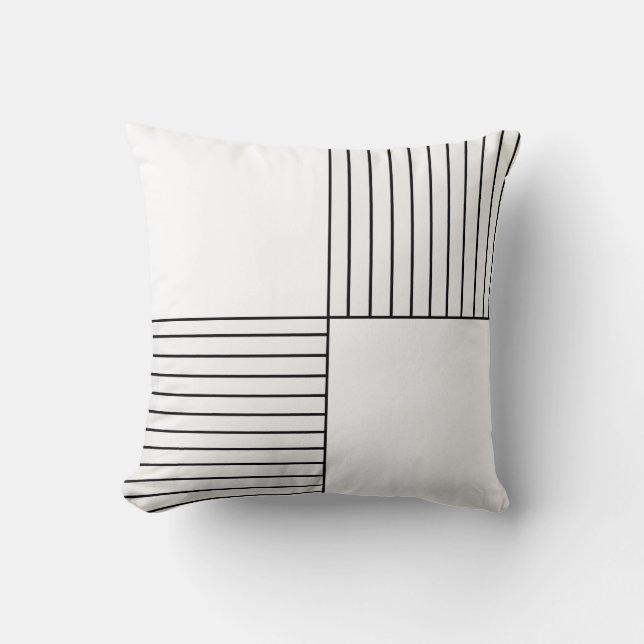 Almofada Travesseiro decorativo preto e branco moderno (Frente)