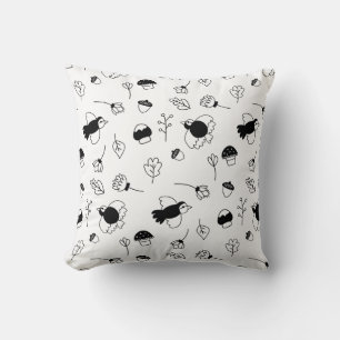 Almofada Travesseiro decorativo preto e branco personalizáv