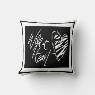 Almofada Travesseiro decorativo preto e branco "Selvagem no