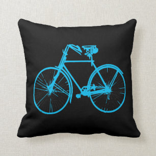 Almofada travesseiro decorativo preto legal da bicicleta do