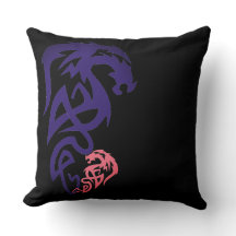 Travesseiro decorativo preto simples de dragão úni