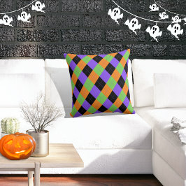 Almofada Travesseiro decorativo Preto Spooky Halloween Argy