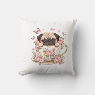 Almofada Travesseiro Decorativo Pug Blossom Dreams – Pug Fl