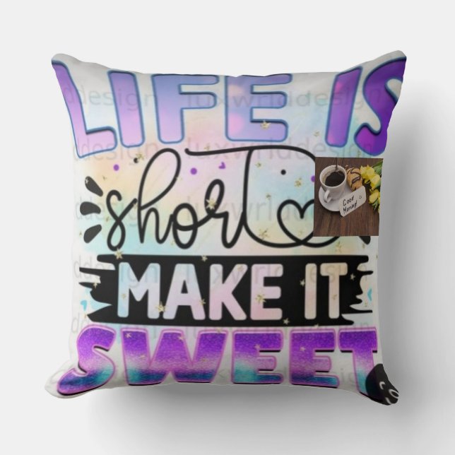 ALMOFADA TRAVESSEIRO DECORATIVO PURPAL DISIGN SHORT SWEET (Frente)