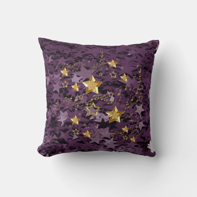 Almofada Travesseiro decorativo Púrpura e Dourada de Estrel (Frente)