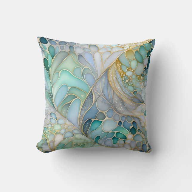 Almofada Travesseiro decorativo quadrado Abstrato de tinta  (Frente)