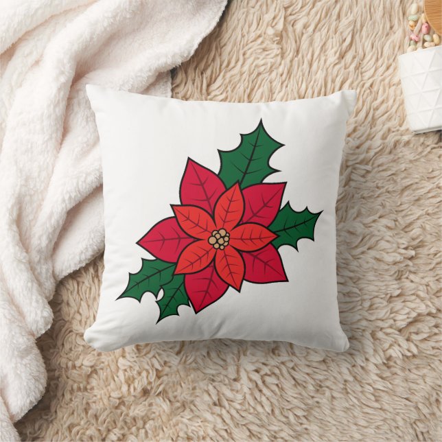 Almofada Travesseiro decorativo Quadrado com Poinsettia de  (Cobertor)