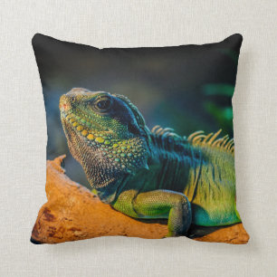 Almofada Travesseiro decorativo quadrado da iguana
