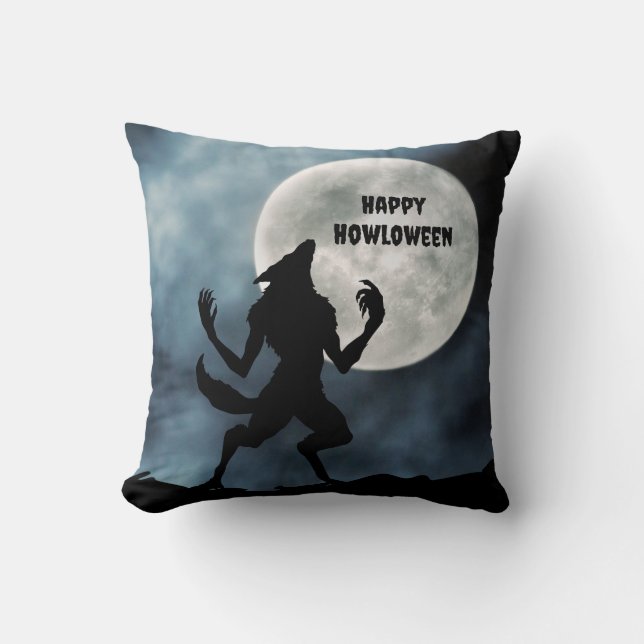 Almofada Travesseiro decorativo Quadrado, Howling Werewolf (Frente)