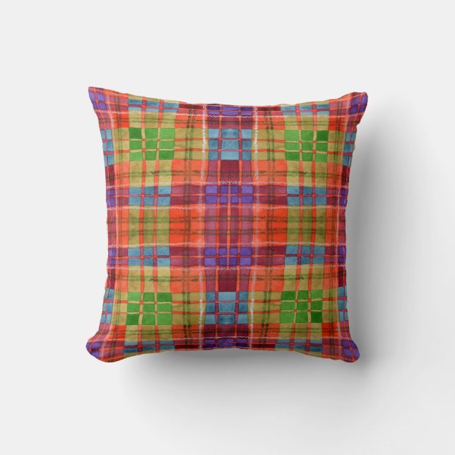 Almofada TRAVESSEIRO DECORATIVO quadrado MAC RAE TARTAN (Frente)