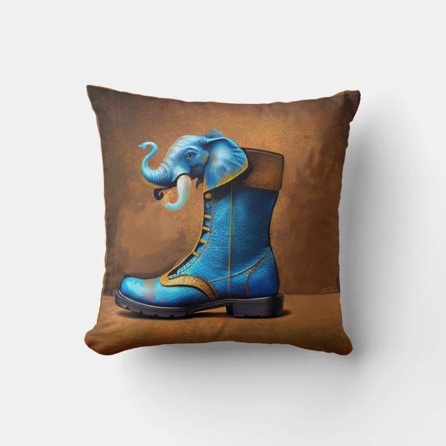 Almofada Travesseiro decorativo quadrado Steampunk Elephant (Frente)