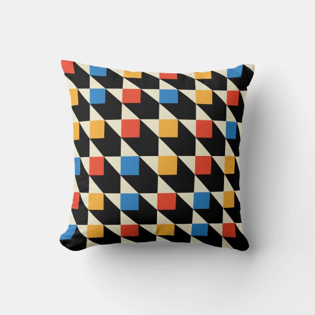 Almofada Travesseiro decorativo Quadrados Coloridos (Frente)