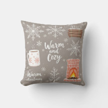 Travesseiro decorativo quente e ensopado de invern