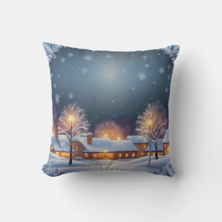 Almofada Travesseiro decorativo quente noite neve