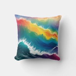 Almofada Travesseiro decorativo Rainbow Ombre Waves