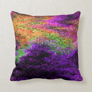Almofada Travesseiro decorativo Rainbow Sequin de 16" x 16"