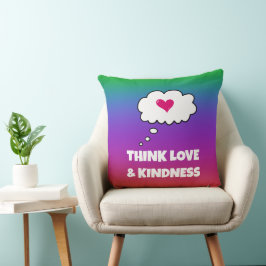 Almofada Travesseiro decorativo Rainbow Think Love and Kind