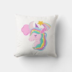 Almofada Travesseiro decorativo Rainbow Unicorn