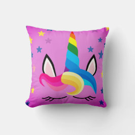 Almofada Travesseiro decorativo Rainbow Unicorn Star Impres