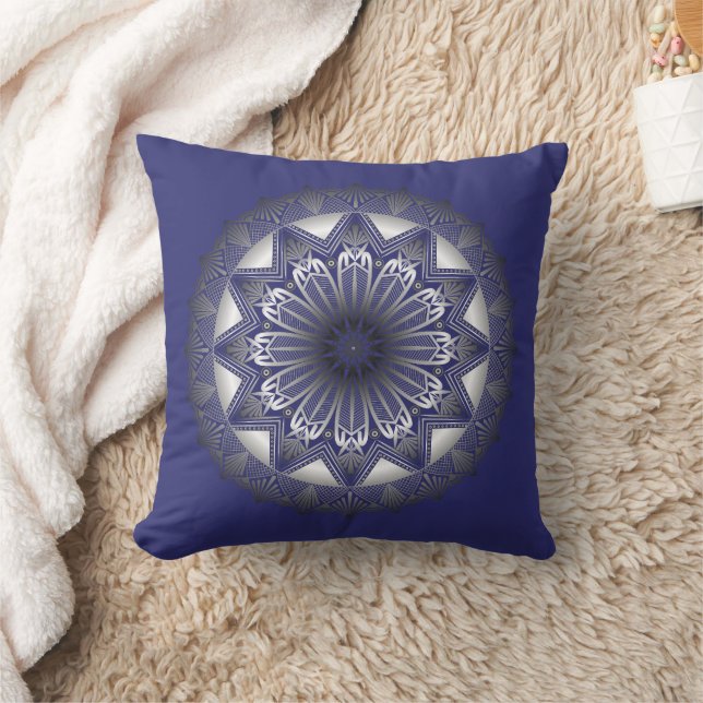 Almofada Travesseiro decorativo Real Azul Ramadã Mandala (Cobertor)