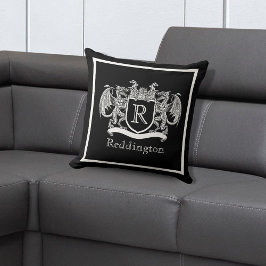 Almofada Travesseiro decorativo Real Dragão Monograma