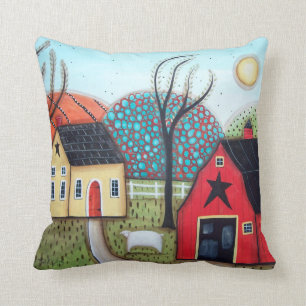 Almofada Travesseiro decorativo Red Barn em 3 tamanhos