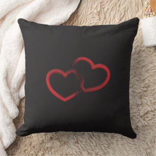Almofada Travesseiro decorativo Red Double Heart
