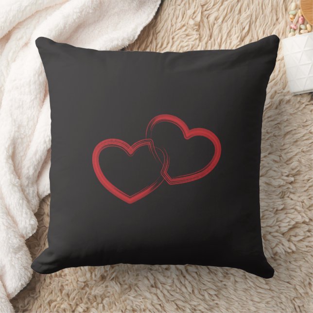 Almofada Travesseiro decorativo Red Double Heart (Cobertor)