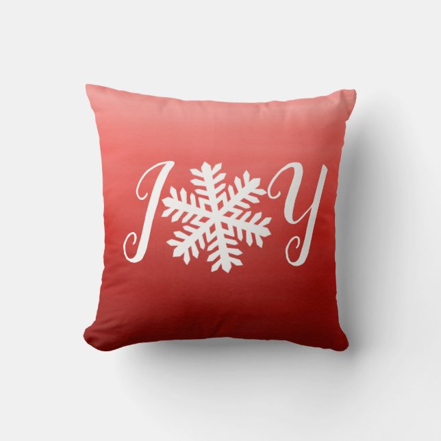 Almofada Travesseiro decorativo Red Joy Snowflake (Frente)