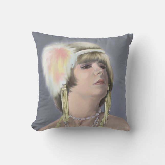 Almofada Travesseiro decorativo Retrato Siren de Verão (Frente)