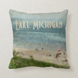 Almofada Travesseiro decorativo retro da praia da linha