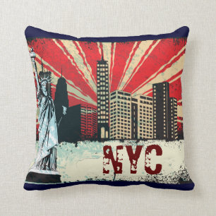 Almofada travesseiro decorativo retro de New York