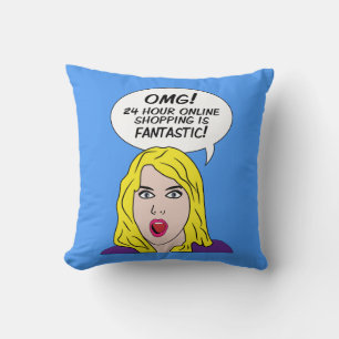 ALMOFADA TRAVESSEIRO DECORATIVO RETRO HISTÓRIA EM QUADRINHO