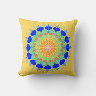 Almofada Travesseiro decorativo reversível amarelo-sol