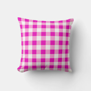 Almofada Travesseiro decorativo Reversível Gingham Rosa