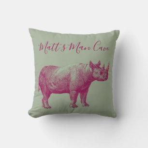 Almofada Travesseiro decorativo Rino Man Cave