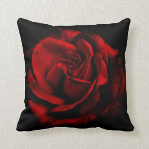 Almofada Travesseiro decorativo romântico do preto da flor