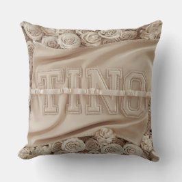 Almofada TRAVESSEIRO DECORATIVO Rosa bordado TINO