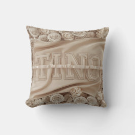 Almofada TRAVESSEIRO DECORATIVO Rosa bordado TINO