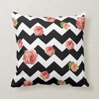 Almofada Travesseiro decorativo rosa Chevron branco e trase